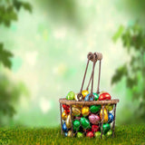 Laden Sie das Bild in den Galerie-Viewer, Fox Rolled Eggs Basket Vinyl Easter Backdrop-Foxbackdrop