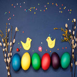 Laden Sie das Bild in den Galerie-Viewer, Fox Rolled Colorful Eggs Vinyl Easter Photo Backdrop-Foxbackdrop