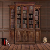 Laden Sie das Bild in den Galerie-Viewer, Fox Rolled Books Shelf Wood Vinyl Photography Backdrop-Foxbackdrop