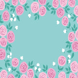 Laden Sie das Bild in den Galerie-Viewer, Fox Rolled Vinyl Pink Flowers Blue Floral Photo Backdrop-Foxbackdrop