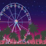 Laden Sie das Bild in den Galerie-Viewer, Fox Rolled Children Ferris Wheel Summer Star Sky Vinyl Backdrop-Foxbackdrop