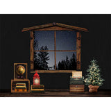 Laden Sie das Bild in den Galerie-Viewer, Fox Vinyl Night Christmas Backdrop with Window Sky - Foxbackdrop