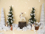 Laden Sie das Bild in den Galerie-Viewer, Fox Rolled Winter Christmas Vinyl Backdrop Designed By Blanca Perez - Foxbackdrop