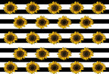 Laden Sie das Bild in den Galerie-Viewer, Fox Sunflowers Black white stripes Vinyl Backdrop Cloth-Foxbackdrop