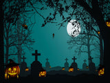 Laden Sie das Bild in den Galerie-Viewer, Fox Roll Halloween Night Grave Vinyl Backdrop-Foxbackdrop