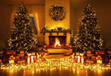 Laden Sie das Bild in den Galerie-Viewer, Fox Rolled Lights Candles Christmas Vinyl Backdrops-Foxbackdrop