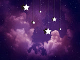 Laden Sie das Bild in den Galerie-Viewer, Fox Purple Cloud Star Newborn Photos Vinyl Backdrop-Foxbackdrop