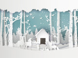 Laden Sie das Bild in den Galerie-Viewer, Fox Christmas White Paper Snow Vinyl Backdrop-Foxbackdrop