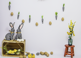 Laden Sie das Bild in den Galerie-Viewer, Fox Rolled Vinyl Easter Backdrop with Rabbit Eggs Designed by Nosheen Iqbal-Foxbackdrop