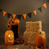 Laden Sie das Bild in den Galerie-Viewer, Fox Rolled Thanksgiving Straw Pumkin Vinyl Photos Backdrop-Foxbackdrop