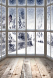 Laden Sie das Bild in den Galerie-Viewer, Fox Rolled Window Snow Winter Vinyl Photos Backdrop-Foxbackdrop