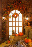 Laden Sie das Bild in den Galerie-Viewer, Fox Rolled Thanksgiving Pumkin Vinyl Photo Studio Backdrop-Foxbackdrop