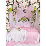 Laden Sie das Bild in den Galerie-Viewer, Fox Rolled Pink Bed Vinyl Wedding Couples Backdrops-Foxbackdrop