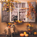 Laden Sie das Bild in den Galerie-Viewer, Fox Gerollt Herbstfenster Thanksgiving Vinyl Foto Hintergrund