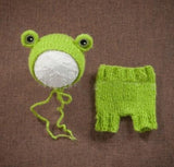 Laden Sie das Bild in den Galerie-Viewer, Fox Neugeborenes Baby 3 Stk. Frosch Kleidung Spielzeug Strickkleidungsset Outfit