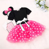 Laden Sie das Bild in den Galerie-Viewer, Fox Kinder Ballettrock Mädchen Pettiskirt Polka Dot Mesh Kleid Schleife Prinzessin Kleid