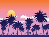 Laden Sie das Bild in den Galerie-Viewer, Fox Summer Sunset Coconut Trees Vinyl Backdrop-Foxbackdrop