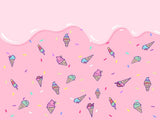 Laden Sie das Bild in den Galerie-Viewer, Fox Summer Pink Ice Cream Children Vinyl Backdrop-Foxbackdrop