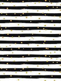 Laden Sie das Bild in den Galerie-Viewer, Fox Black White Stripe Gold Dots Vinyl Backdrop-Foxbackdrop